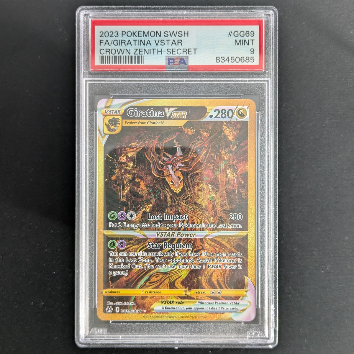 Giratina VSTAR (CRZ GG69) - Crown Zenith - English - PSA 9
