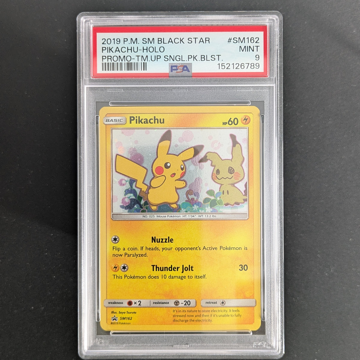 Pikachu (SM 162) - SM Black Star Promos - English - PSA 9