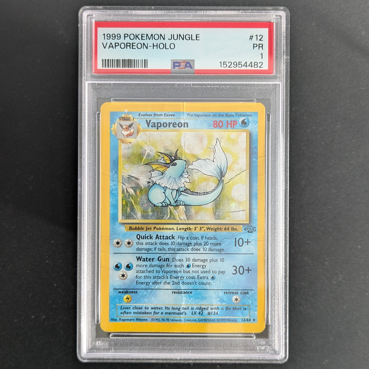 Vaporeon (JU 12) - Jungle - English - PSA 1