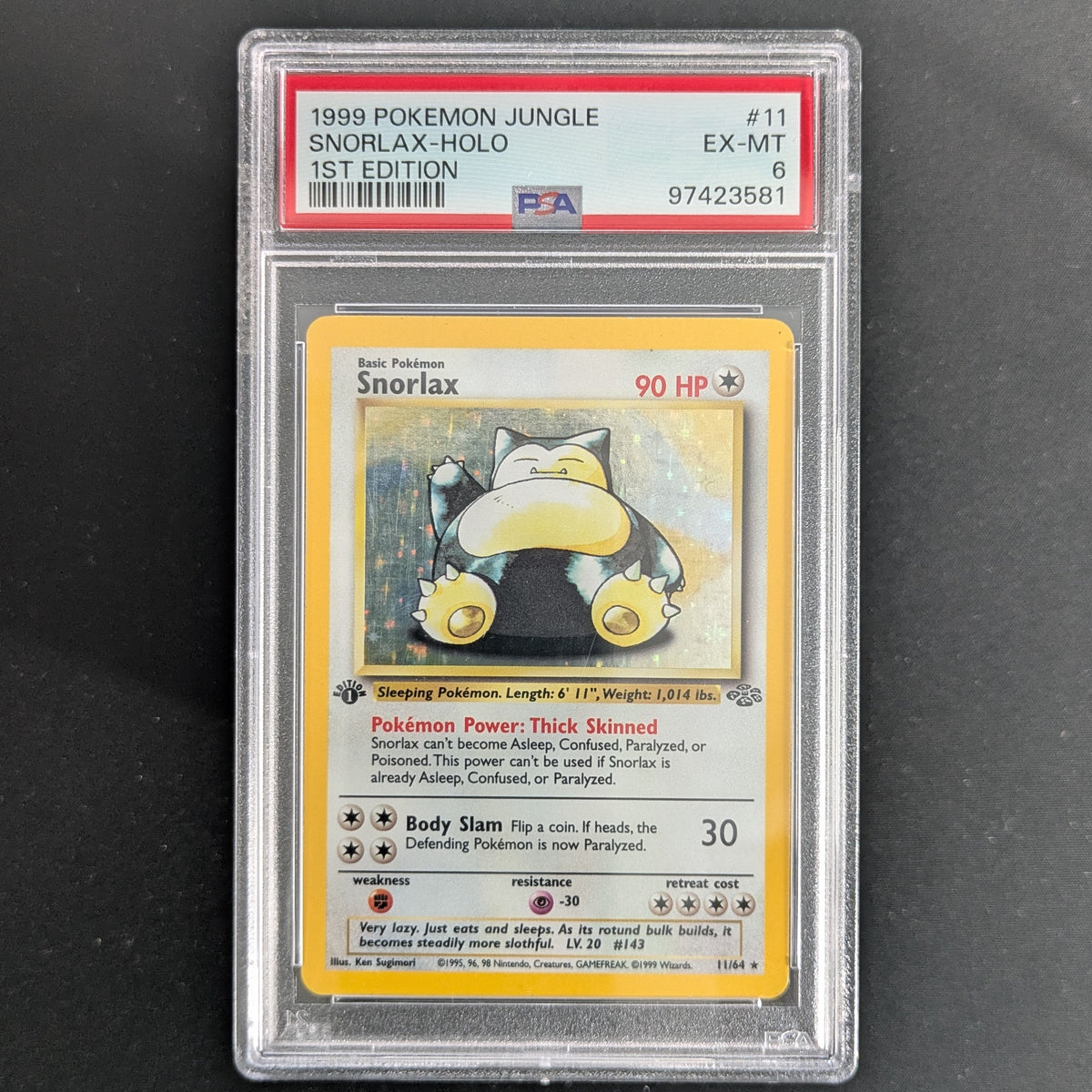 Snorlax (JU 11) - Jungle - English - PSA 6 - 1ST EDITION