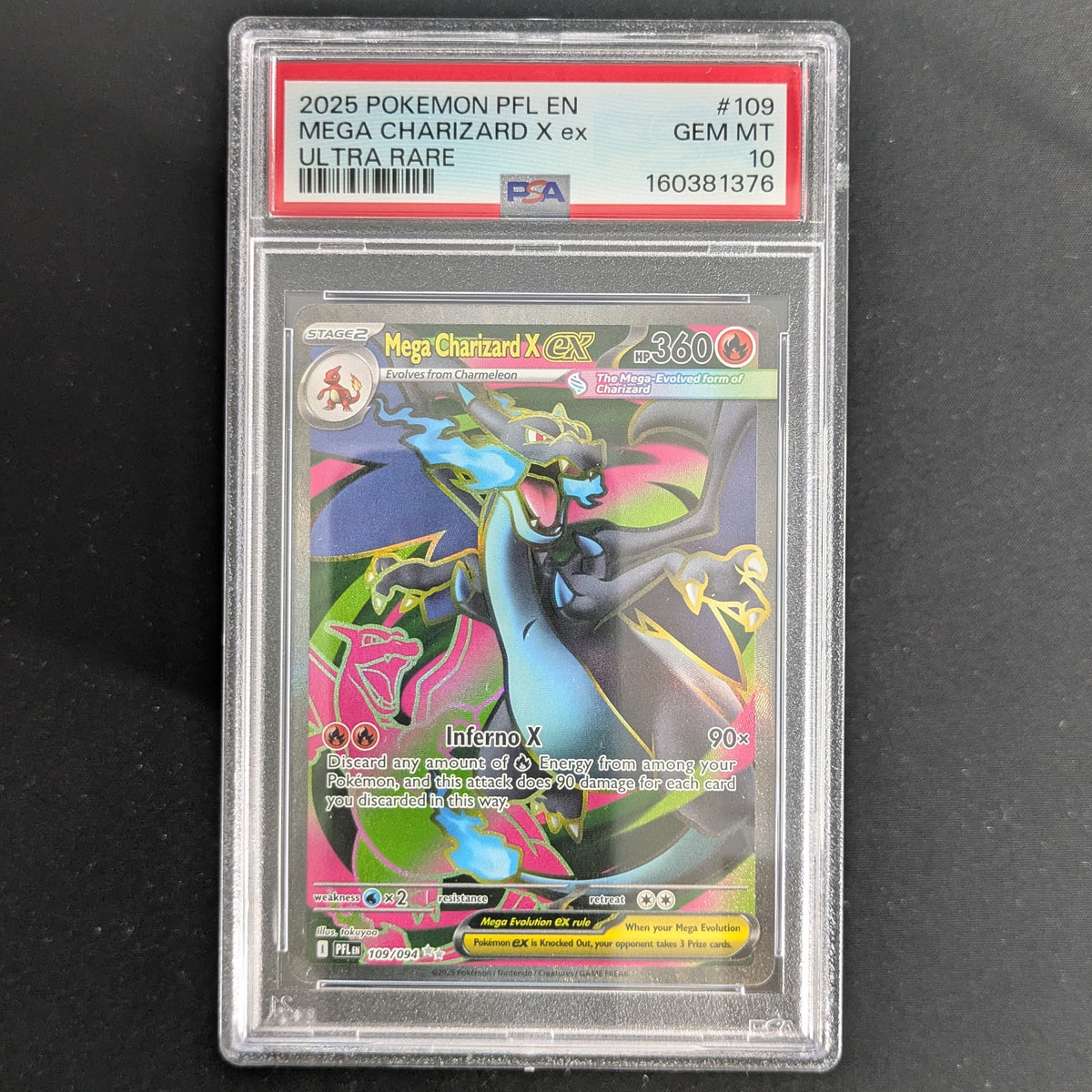 Mega Charizard X ex (PFL 109) - Phantasmal Flames - English - PSA 10