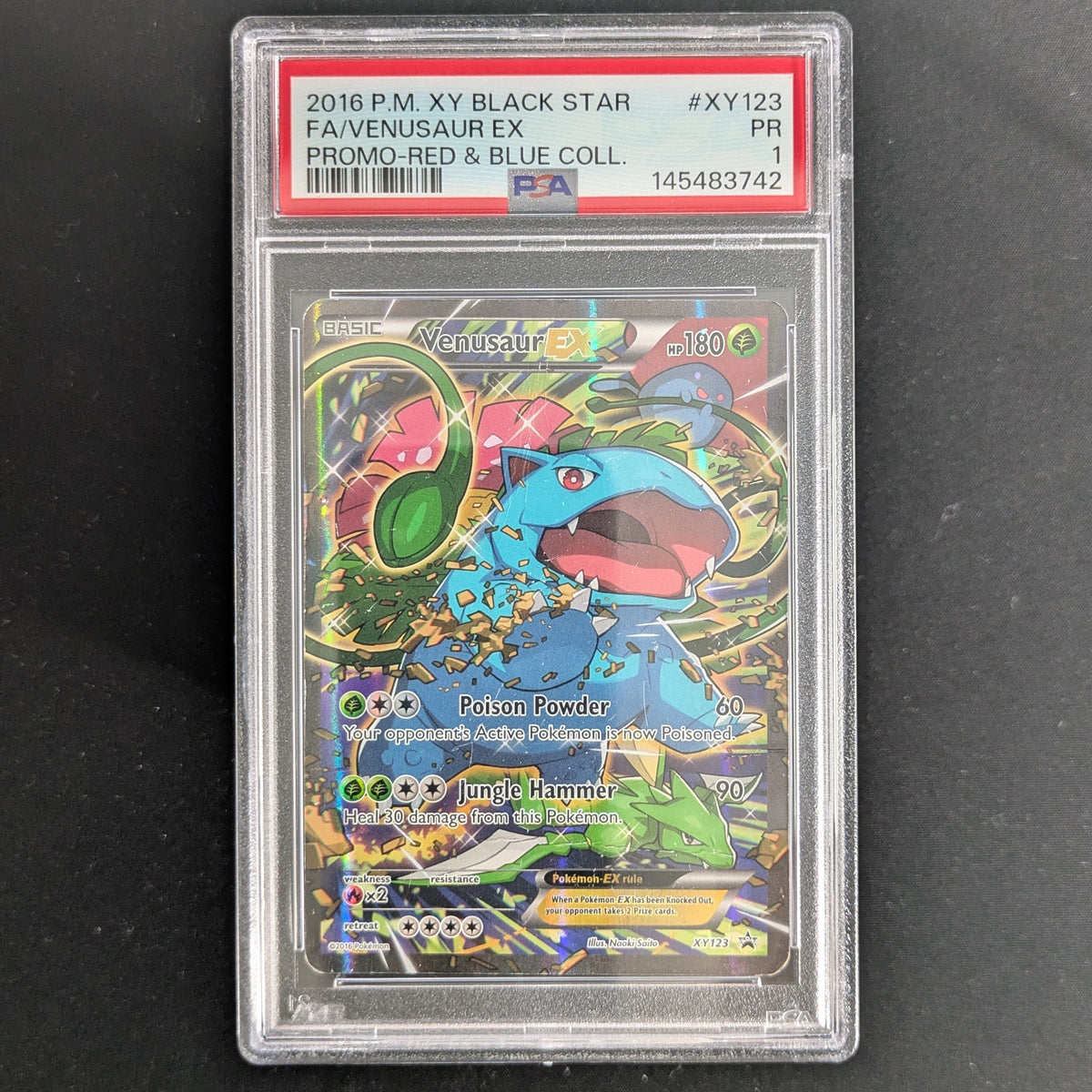 Venusaur EX (XYPR 123) - XY Black Star Promos - English - PSA 1
