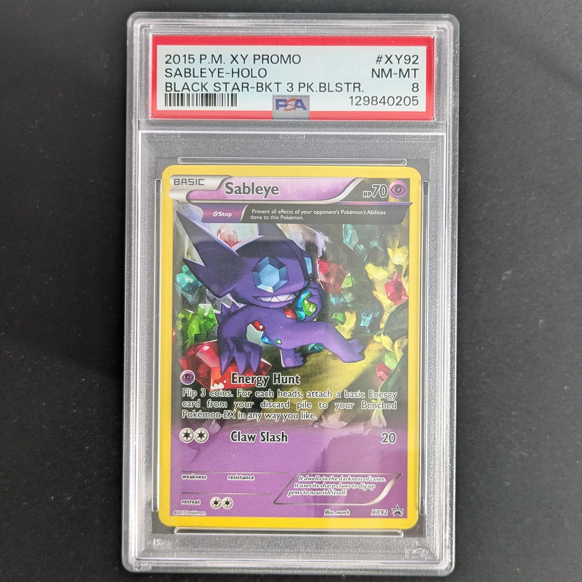 Sableye (XYPR 92) - XY Black Star Promos - English - PSA 8