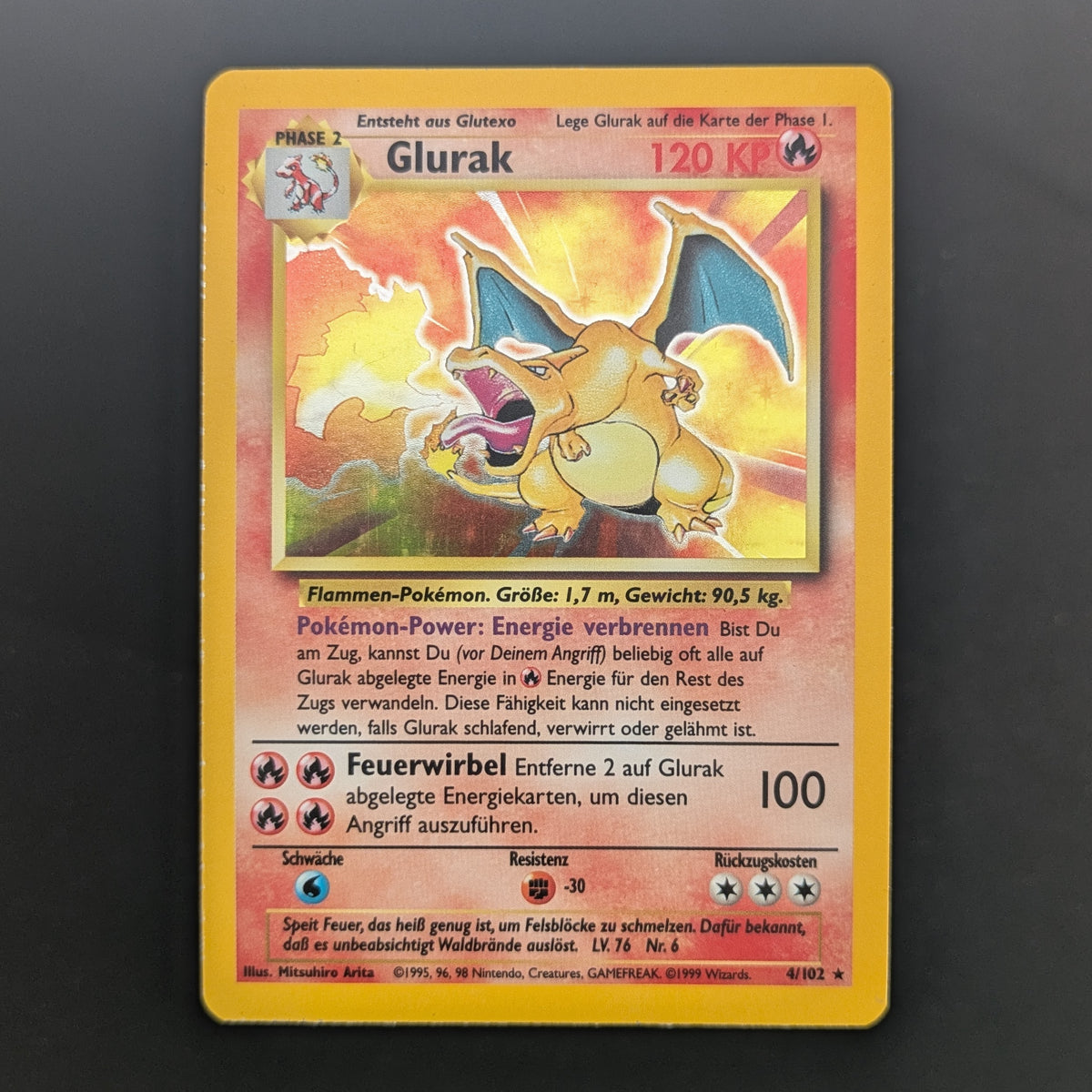 Charizard (BS 4) - Base Set - German - LP
