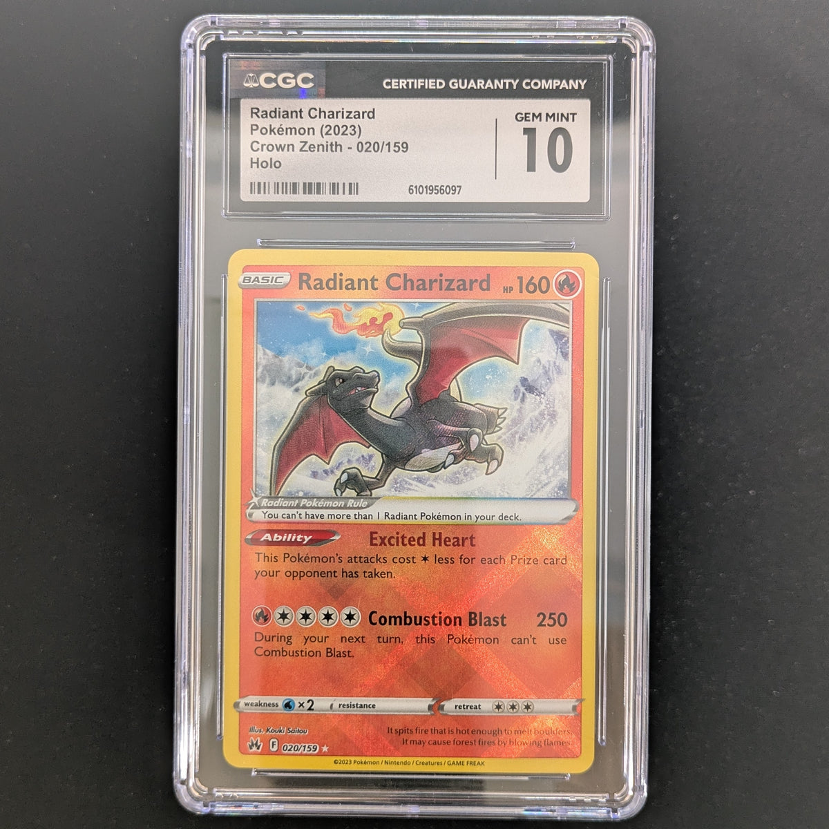 Radiant Charizard (CRZ 20) - Crown Zenith - English - CGC 10