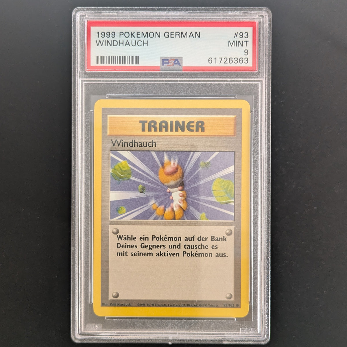 Gust of Wind (BS 93) - Base Set - German - PSA 9