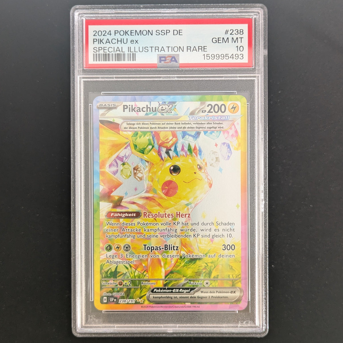 Pikachu ex (SSP 238) - Surging Sparks - German - PSA 10