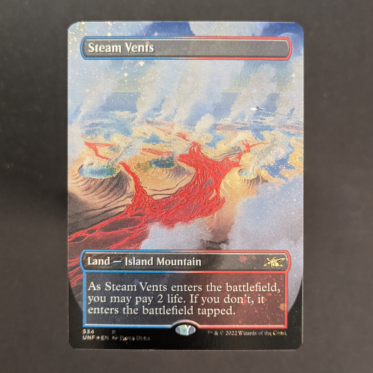MTG Singles - [FOIL] Steam Vents (Borderless) (Galaxy Foil) - Unfinity: Extras - English - NM - 
