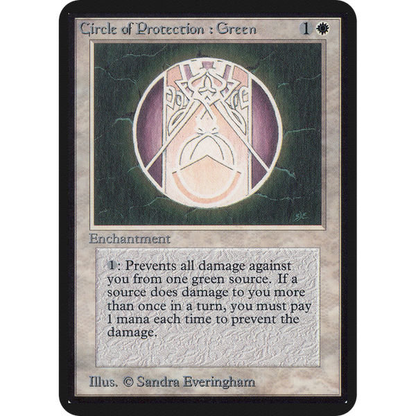 Magic the Gathering Circle of Protection: Green - Alpha NM