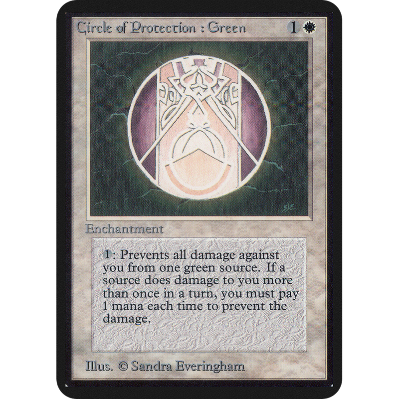 Magic the Gathering Circle of Protection: Green - Alpha NM