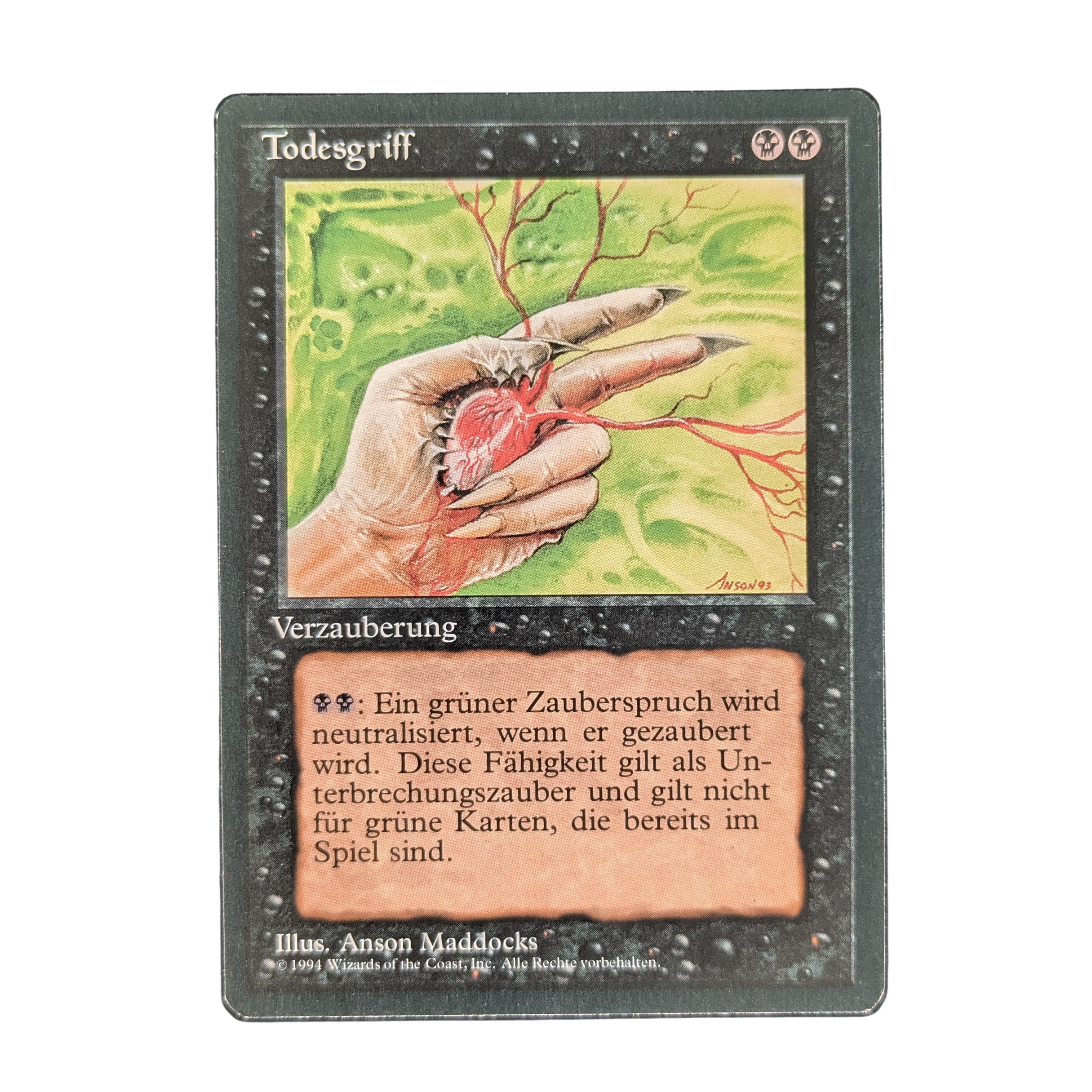 MTG Singles - Deathgrip - Foreign Black Bordered - German - 