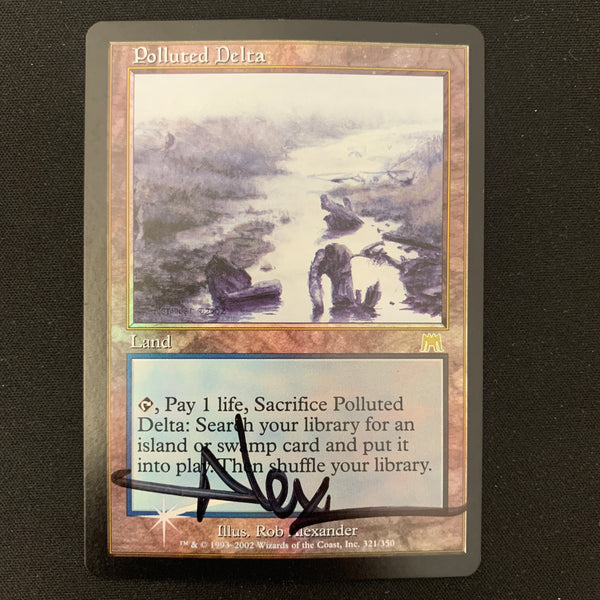 Magic the Gathering [FOIL] Polluted Delta - Onslaught - LP, SIGNED 