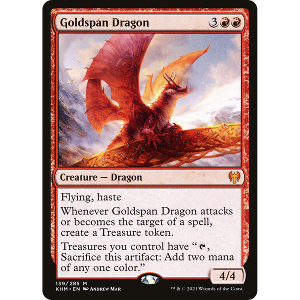 Magic the Gathering Goldspan Dragon - Kaldheim NM