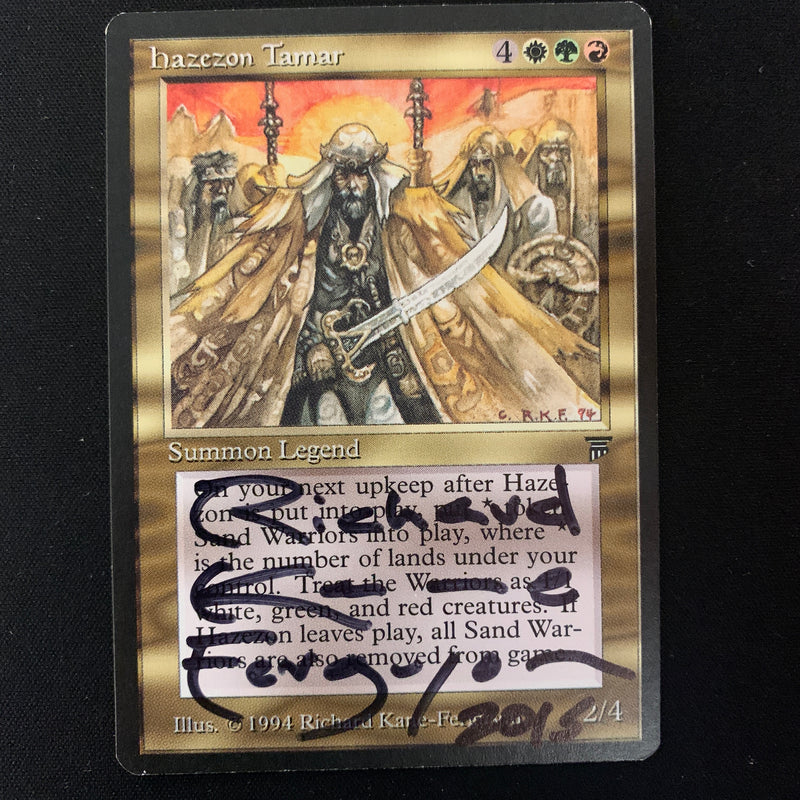 Magic the Gathering Hazezon Tamar - Legends EX - BINDER DING, SIGNED - 23901