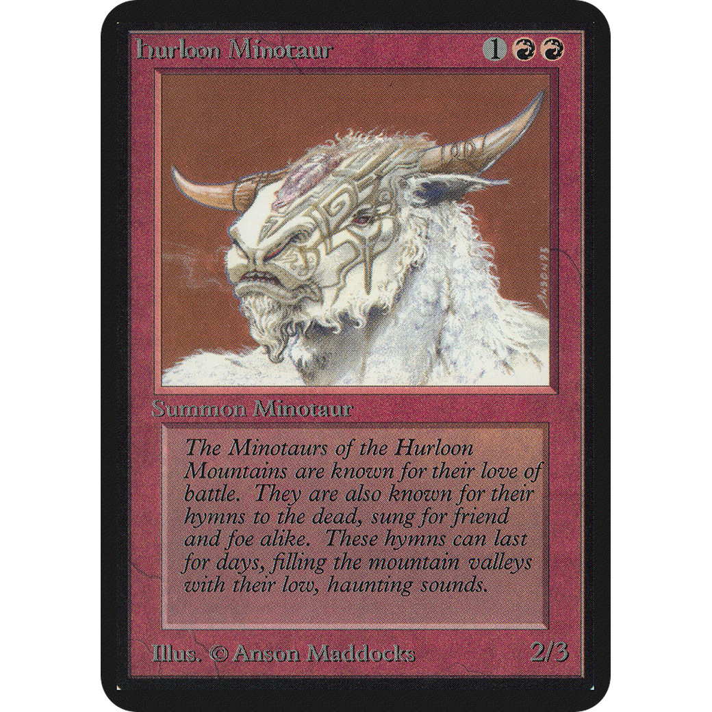 Magic the Gathering Hurloon Minotaur - Alpha NM