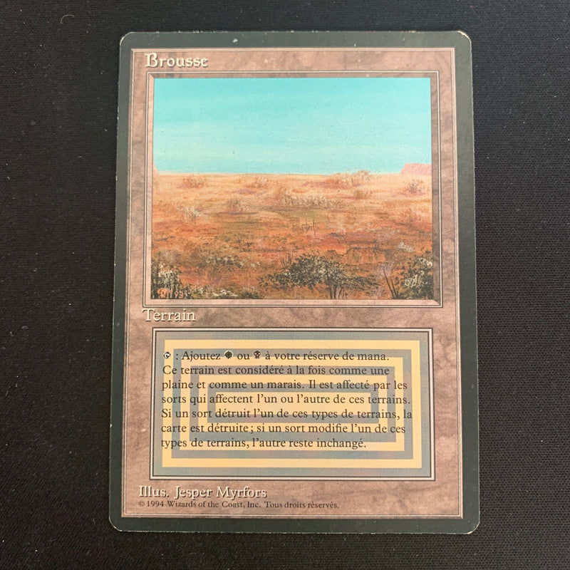 Magic the Gathering Scrubland - Foreign Black Bordered - French 