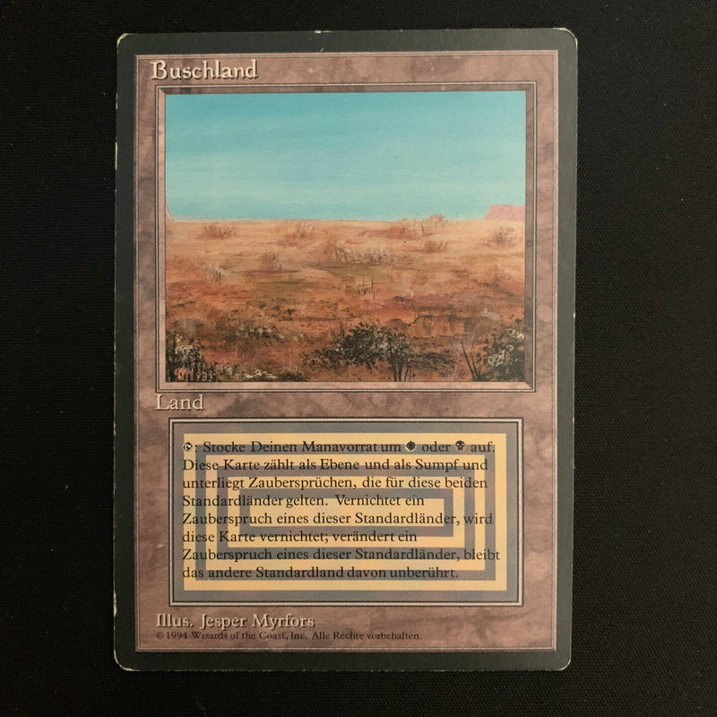 Magic the Gathering Scrubland - Foreign Black Bordered - German LP - 22552