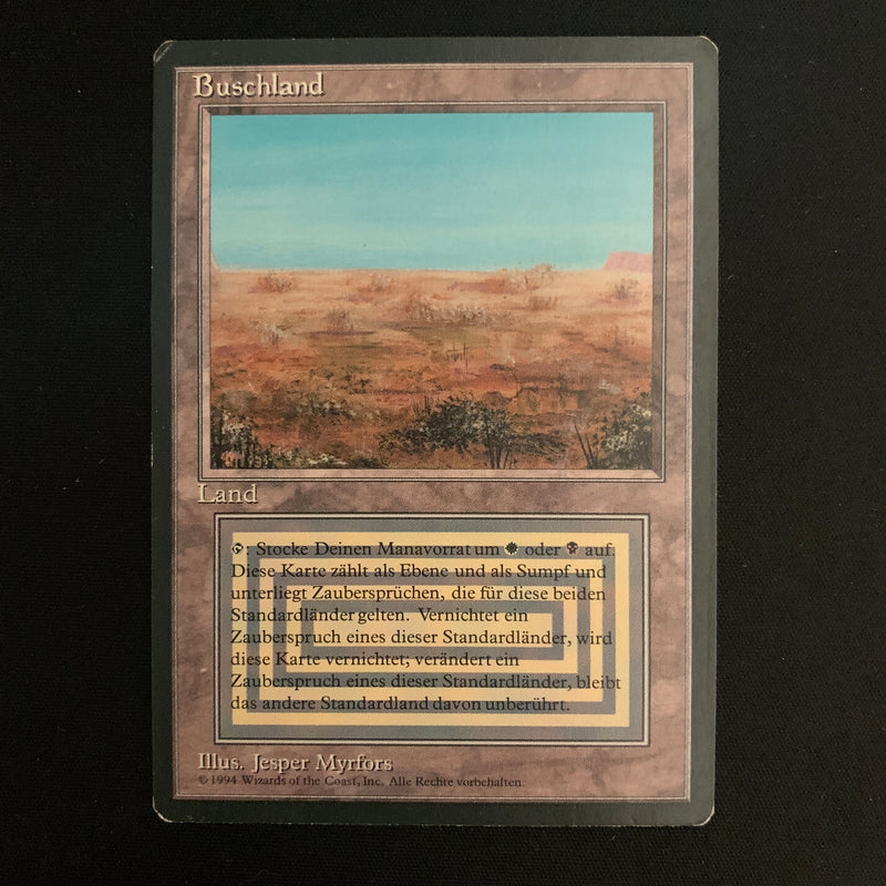 Magic the Gathering Scrubland - Foreign Black Bordered - German LP - 22553