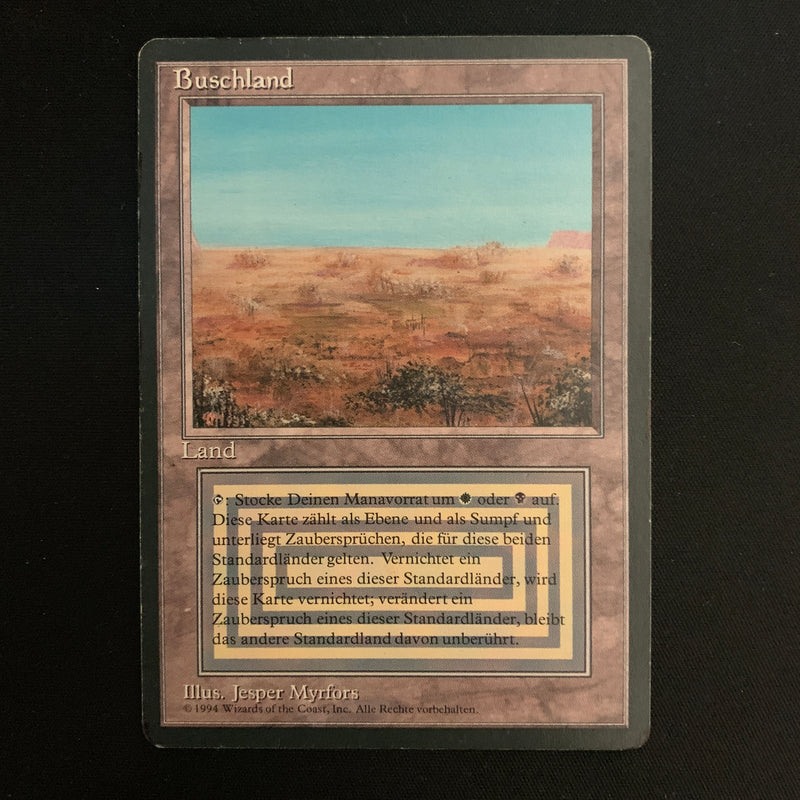 Magic the Gathering Scrubland - Foreign Black Bordered - German PL - INKED - 22555