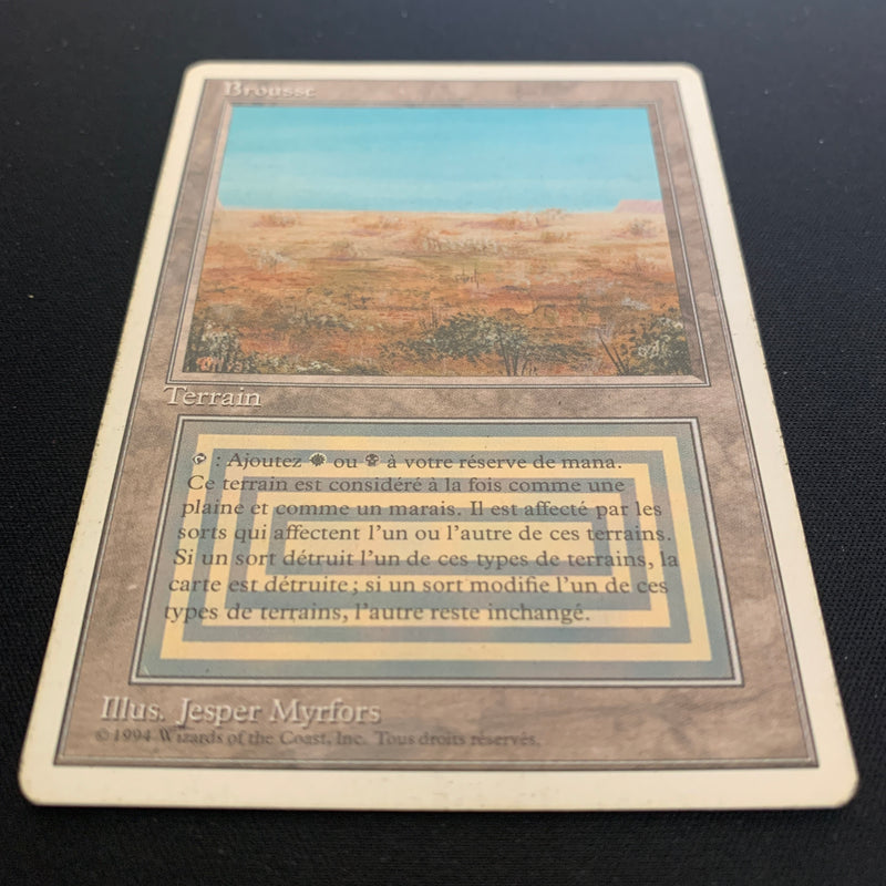 Magic the Gathering Scrubland - Foreign White Bordered - French 