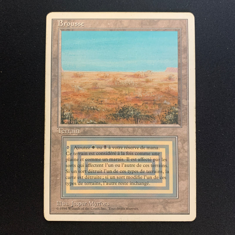 Magic the Gathering Scrubland - Foreign White Bordered - French 