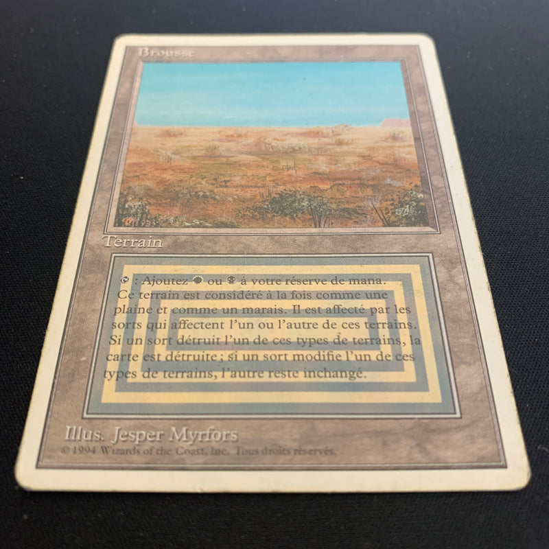 Magic the Gathering Scrubland - Foreign White Bordered - French 