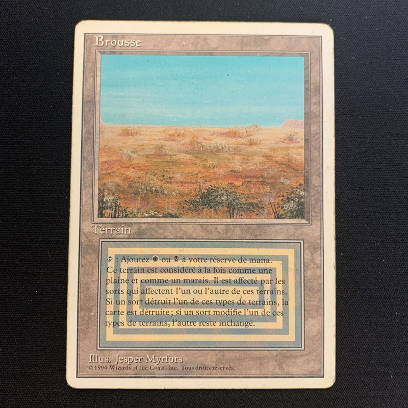 Magic the Gathering Scrubland - Foreign White Bordered - French 