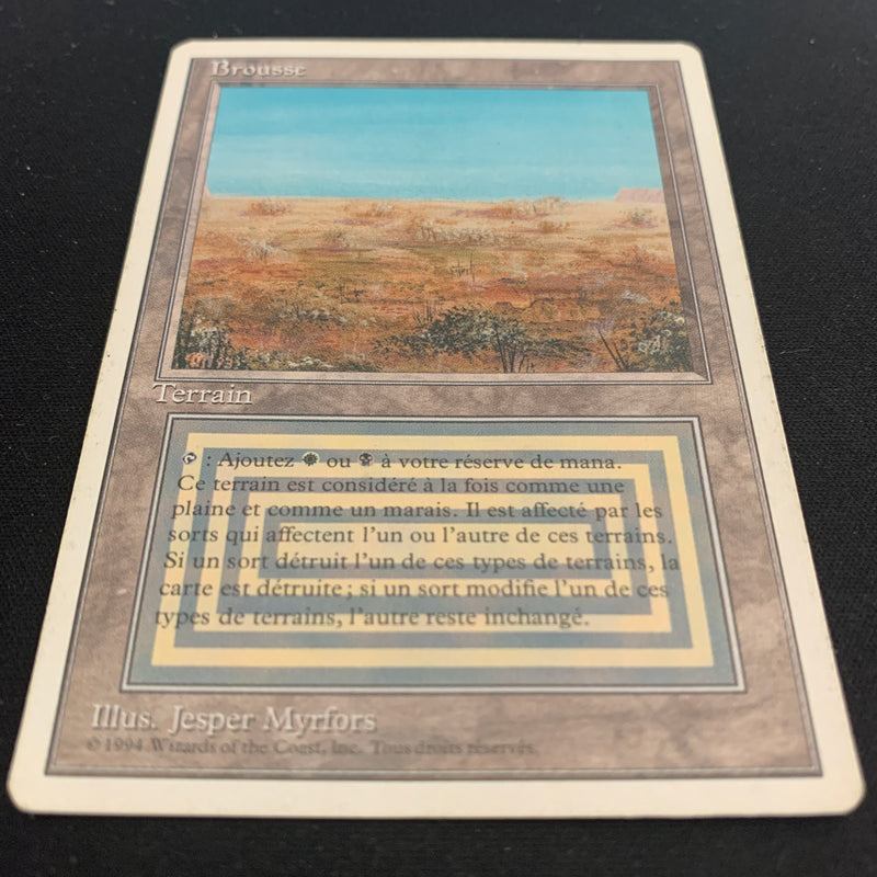 Magic the Gathering Scrubland - Foreign White Bordered - French 