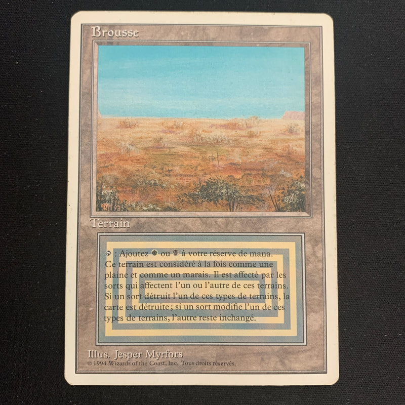 Magic the Gathering Scrubland - Foreign White Bordered - French 