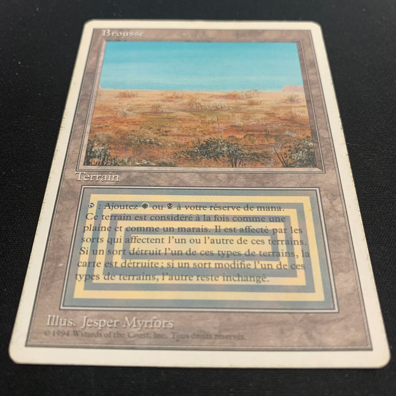 Magic the Gathering Scrubland - Foreign White Bordered - French 