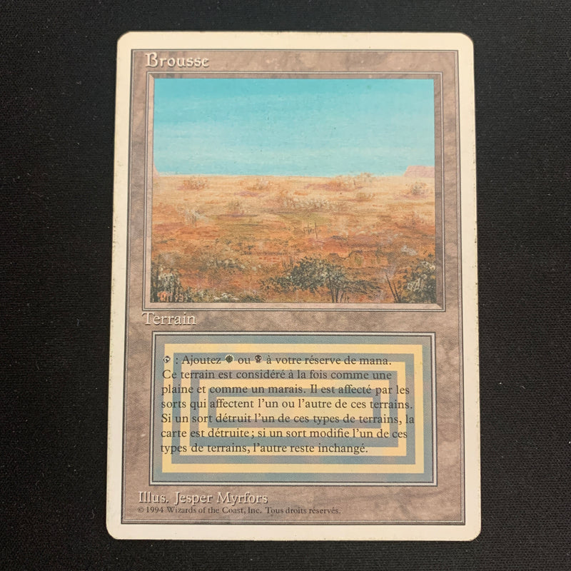 Magic the Gathering Scrubland - Foreign White Bordered - French 