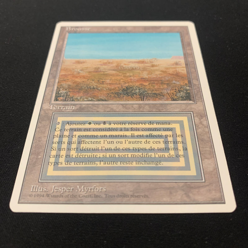 Magic the Gathering Scrubland - Foreign White Bordered - French 