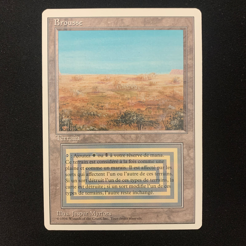 Magic the Gathering Scrubland - Foreign White Bordered - French 