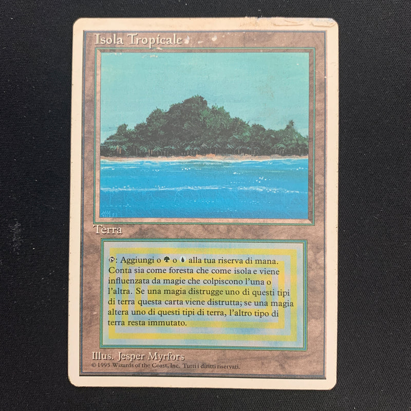 Magic the Gathering Tropical Island - Foreign White Bordered - Italian PO - HEAVY DMG - 20437