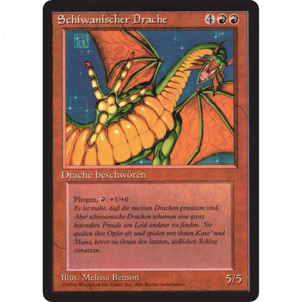 MTG Singles - Shivan Dragon - Foreign Black Bordered - German - NM