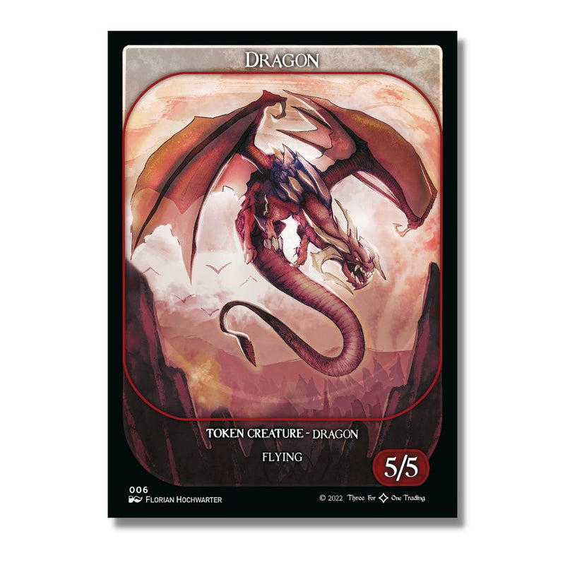 Magic the Gathering 341 Token - Various Artworks Dragon (Pack of 3 Token Cards)