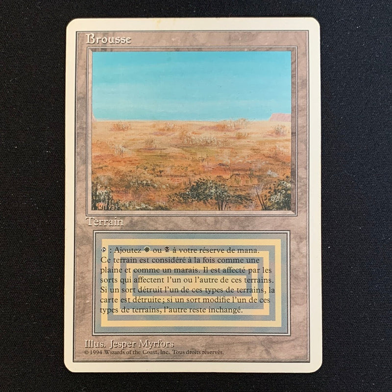 Magic the Gathering Scrubland - Foreign White Bordered - French 